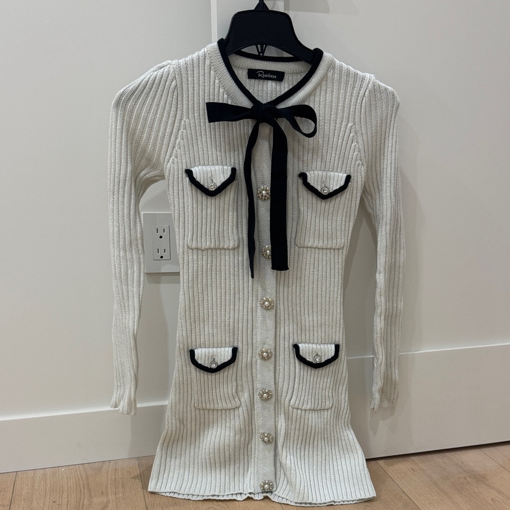Radiance White and Black Mini Dress